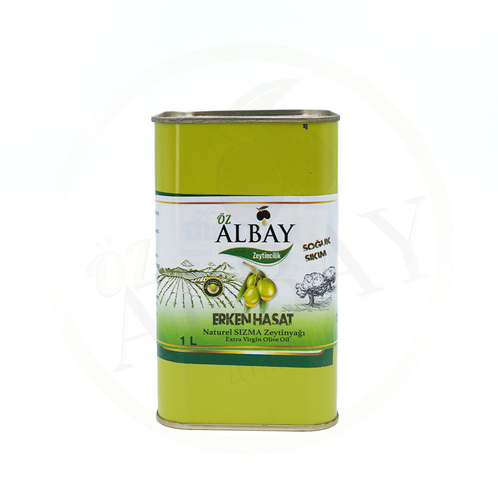 Erken Hasat Soğuk Sıkım Naturel Sızma Zeytinyağı 1 Litre Teneke