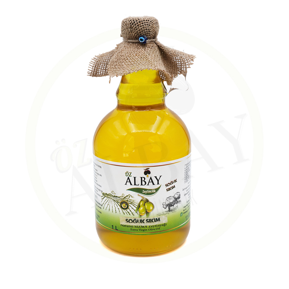 Soğuk Sıkım Naturel Sızma Zeytinyağı 1 Litre Cam Şişe